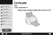 Lexmark Z55se Color Jetprinter Online User’s Guide for Mac OS X 10.0.3 to 10.1