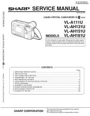 Sharp VL-A111UL Service Manual