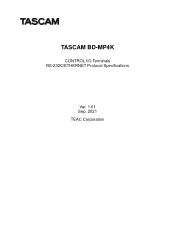 TASCAM BD-MP4K RS-232C/ETHERNET Protocol Specifications
