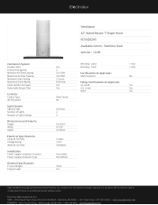 Electrolux ECVI4262AS Product Specifications Sheet English