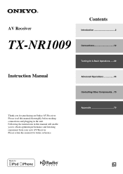 Onkyo TX-NR1009 Owner Manual