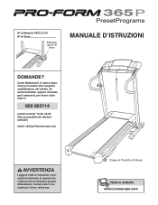 ProForm 365p Treadmill Italian Manual