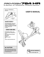 ProForm 764hr Bike Uk Manual