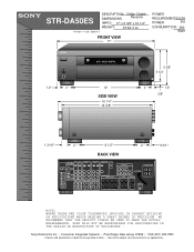 Sony STR-DA50ES Dimensions Diagrams