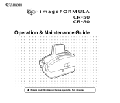 Canon imageFORMULA CR-80 CR-50/80 Operation & Maintenance Guide