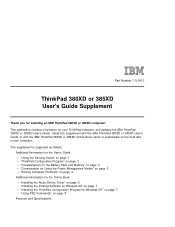 Lenovo ThinkPad 380XD User's Guide Supplement for TP 380XD, TP 385XD
