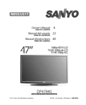 Sanyo DP47840 Owners Manual