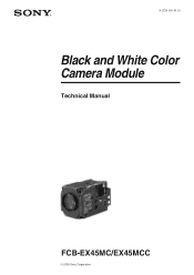 Sony FCBEX45MCC Product Manual (Black & White  Color Camera Module - Technical Manual)