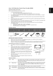 Acer V203HV Quick Start Guide