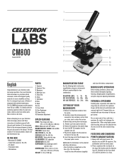 Celestron Celestron Labs CM800 Compound Microscope Celestron Labs CM800 Manual