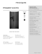 Frigidaire FFSS2615TD Product Specifications Sheet