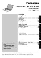 Panasonic Toughbook F9 Operating Instructions