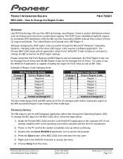 Pioneer BDC-2202 BDC-2202 Product Information Bulletin 720201: Changing Region Codes
