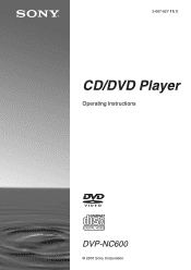 Sony DVP-NC600 Operating Instructions (DVP-NC600 CD/DVD Player)