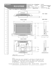 Sony KLV-21SG2 Dimensions Diagrams
