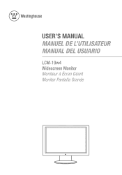 Westinghouse LCM-19w4 User Manual