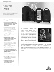Behringer EPA900 Product Information Document