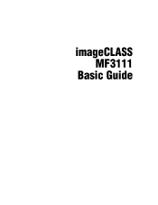 Canon MF3110 imageCLASS MF3111 Basic Guide