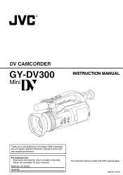 JVC GY-DV300U 108 pg. instruction manual on the GY-DV300U Pro-DV Camcorder (PDF, 3790KB)