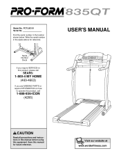 ProForm 835qt Treadmill Canadian English Manual