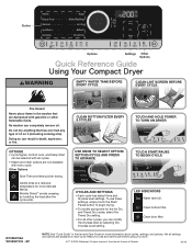 Whirlpool WHD3090GW Quick Reference Sheet