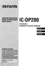 AIWA IC-DP200 Operating Instructions