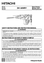 Hitachi DH40MRY Instruction Manual