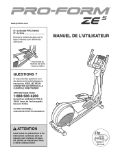 ProForm Ze5 Elliptical Canadian French Manual