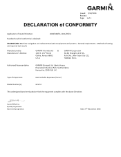 Garmin GCV 10 Declaration of Conformity