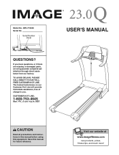 Image Fitness 23.0 Q Treadmill English Manual