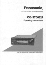Panasonic CQ3700EU CQ3700EU User Guide