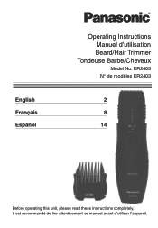 Panasonic ER-2403 Operating Instructions Multi-lingual