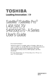 Toshiba Satellite S70-AST2N01 Windows 8.1 User's Guide for Sat/Sat Pro L40/L50/L70/S40/S50/S70 - A Series