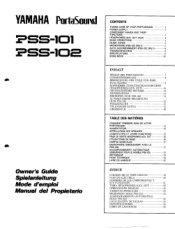 Yamaha PSS-102 Owner's Manual (image)