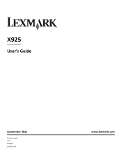 Lexmark X925 User's Guide
