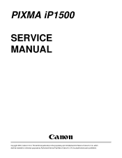 Canon PIXMA iP1500 Service Manual