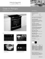 Frigidaire FGES3075KW Product Specifications Sheet (English)