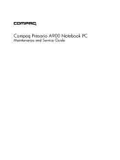 HP Presario A900 Compaq Presario A900 Notebook PC - Maintenance and Service Guide
