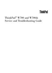 Lenovo ThinkPad W700 (English) Service and Troubleshooting Guide