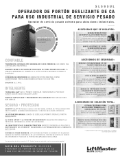 LiftMaster SL595UL SL595UL Product Guide - Spanish