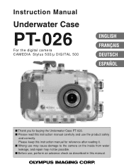 Olympus PT-026 PT-026 Underwater Housing for Stylus 500 Instruction Manual (English)
