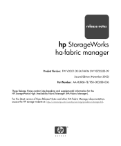 HP 316095-B21 FW 05.01.00 and SW 07.02.00 hp StorageWorks HA Fabric Manager Release Notes