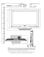 Sony KDL-37N4000 Dimensions Diagram