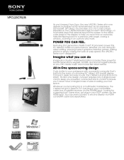 Sony VPCL23CFX Marketing specifications (Black)