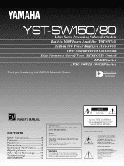 Yamaha YST-SW150 Owner's Manual