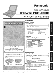 Panasonic CF-M34CGFZKM Operating Instructions