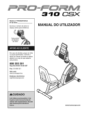 ProForm 310 Csx Bike Portuguese Manual