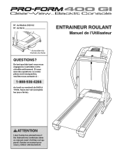 ProForm 400 Gi Treadmill Canadian French Manual