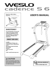 Weslo Cadence S6 Treadmill Uk Manual