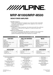 Alpine MRP M500 Owner's Manual